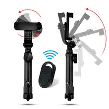 Load image into Gallery viewer, Q02S Wireless Bluetooth Selfie Stick Foldable Mini Tripod Stabilizer With LED Fill Light Shutter Remote Control For IOS Android
