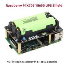 Load image into Gallery viewer, Raspberry Pi 18650 UPS HAT，X706 V1.1 Shield/Expansion Board supports Auto Power On for Raspberry Pi 4 model B/3B+/3B
