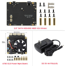 Load image into Gallery viewer, Raspberry Pi 2.5 inch SATA HDD/SSD Shield, X825 V2.0 Storage Expansion Board for Raspberry Pi 4 Model B
