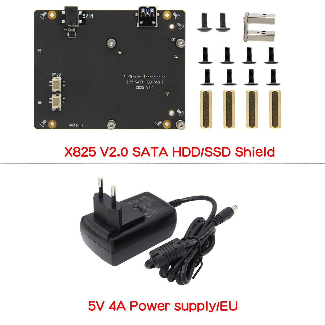Raspberry Pi 2.5 inch SATA HDD/SSD Shield, X825 V2.0 Storage Expansion Board for Raspberry Pi 4 Model B