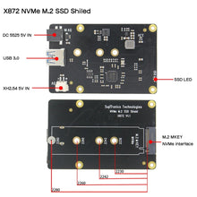Load image into Gallery viewer, Raspberry Pi X872 NVMe M.2 2280 SATA SSD Shield/Expansion Board for Raspberry Pi 4 Model B
