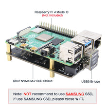 Load image into Gallery viewer, Raspberry Pi X872 NVMe M.2 2280 SATA SSD Shield/Expansion Board for Raspberry Pi 4 Model B
