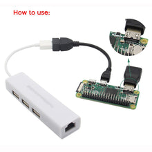 Load image into Gallery viewer, Raspberry Pi Zero W OTG Cable + Mini HDMI-compatible Adapter + 2*20 Pin Male Header + Copper Heatsink Kit
