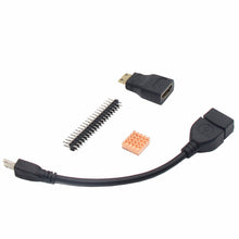 Load image into Gallery viewer, Raspberry Pi Zero W OTG Cable + Mini HDMI-compatible Adapter + 2*20 Pin Male Header + Copper Heatsink Kit
