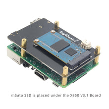 Load image into Gallery viewer, Raspberry Pi mSATA SSD Storage Expansion Board X850 V3.1 Shield for Raspberry Pi 3 Model B+(Plus)/3B/2B
