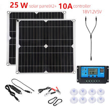 Load image into Gallery viewer, Real 25W 50W Solar Panel Kit Complete 12V USB With 10-30A Controller Solar Cells for Car RV Boat Moblie Phone Battery Charger

