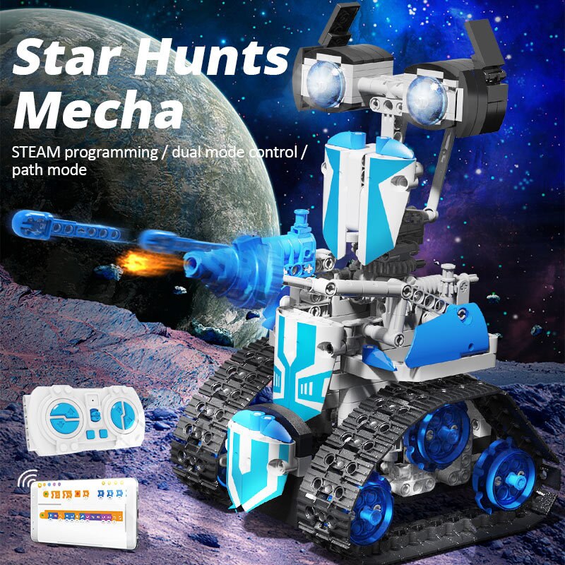 Remote Control Programming Robot Children Educational Assembly Building Blocks Small Particle Toy