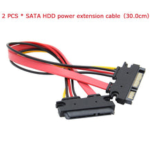 Load image into Gallery viewer, SATA 7+15pin male to female HDD power extension cable（30.0cm）for X880 V1.1 Dual SATA Gen3 HDD Shield
