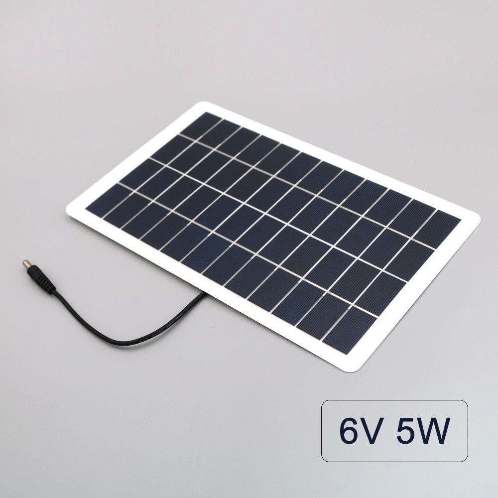 Solar Panel 5W 7.5W 12V 6V DC5.5*2.1 Battery Charger Voltage Regulator Power Bank Outdoor Solar Cell 18650 3.7V 7.4V 12.6V