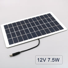 Load image into Gallery viewer, Solar Panel 5W 7.5W 12V 6V DC5.5*2.1 Battery Charger Voltage Regulator Power Bank Outdoor Solar Cell 18650 3.7V 7.4V 12.6V
