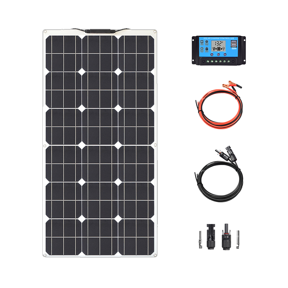 Solar Panel Kit 200w 100w 18v flexible solar panels module 20A controller for camper caravan boat car battery 12v Energy chargin