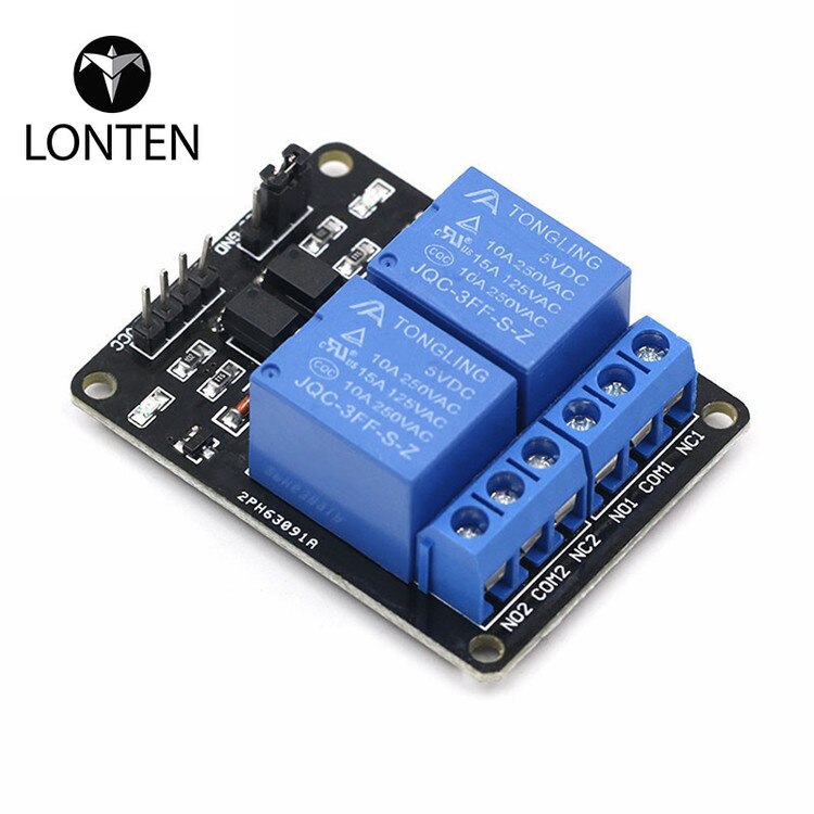 Two-way 5V relay module with optocoupler isolation protection low-level trigger two-way relay module expansion board