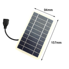 Load image into Gallery viewer, USB  5V 20W Solar Cells Solar Panel Phone DIY Hiking Camping Charger Home Improvement Monocrystalline Silicon Power Bank Solar
