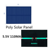 Load image into Gallery viewer, Whole sale 5.5V/5V Solar Panel /Poly Solar panel module 40MA 65MA 70MA 80MA 110MA for charger
