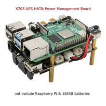 Load image into Gallery viewer, X705 UPS HAT 18650 Power Max 5.1V 8A Output Expansion Board Smart Uninterruptible Power Supply for Raspberry Pi 4 Model B/3B+/3B
