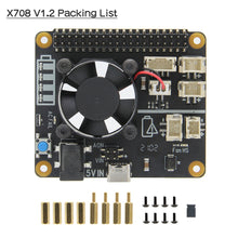 Load image into Gallery viewer, X708 UPS &amp; Power Management Board with Cooling Fan ,AC Power Loss Detection, Auto On &amp; Safe Shutdown Function for Raspberry Pi
