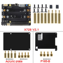 Load image into Gallery viewer, X728 V2.1 UPS HAT&amp; Power Management Board + Heatsink for Raspberry Pi 4B/3B+/3B
