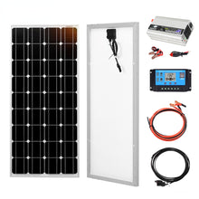 Load image into Gallery viewer, 200W Glass Solar Panel Kit Complete 100W 18V Aluminum Frame Rigid Tempered Glass Solar Panels Home RV Roof Waterproof PV Panel
