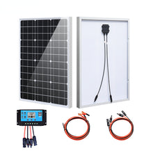 Load image into Gallery viewer, 50 Watt 12 Volt Solar Panel Rigid Tempered Glass Monocrystalline Cells Solar Power Photovoltaic System For Boat RV Home Roof

